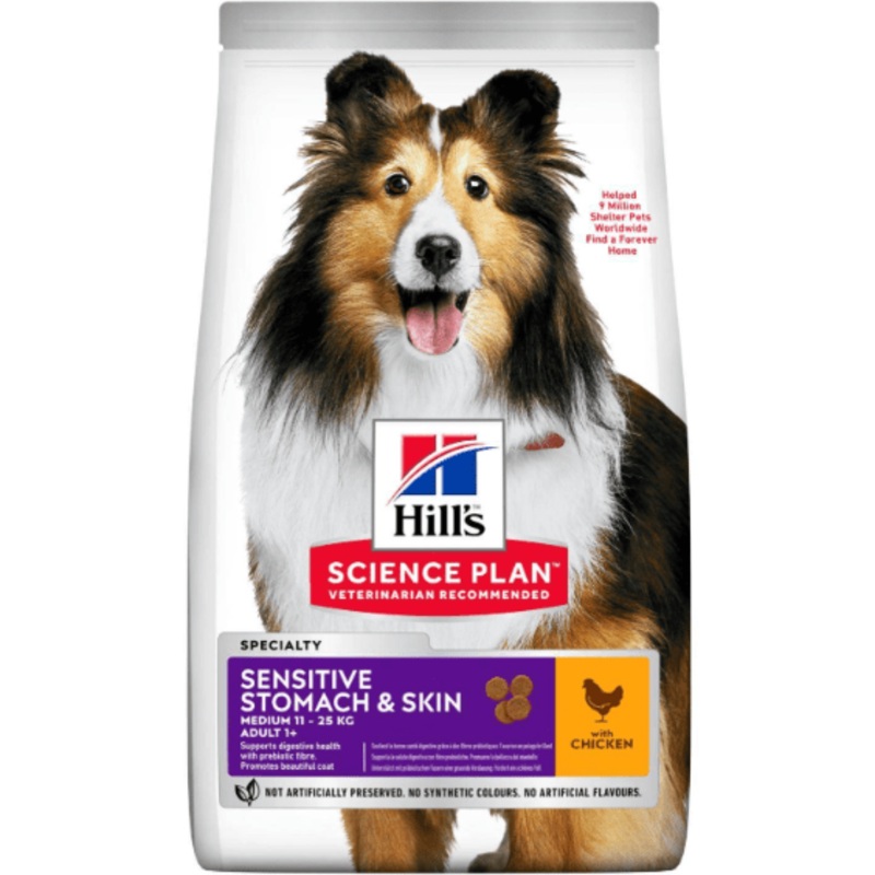 Hill’s Science Plan Sensitive Stomach & Skin Medium & Large Adult Dog Food with Chicken 2.5kg
