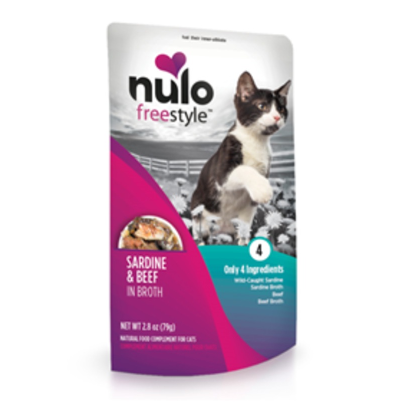 Nulo Freestyle Sardine & Beef in Broth Pouch for Cats 2.8 oz