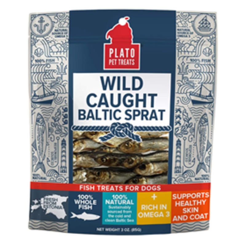 Plato Wild Caught Baltic Sprat Dog Treats 3 oz.