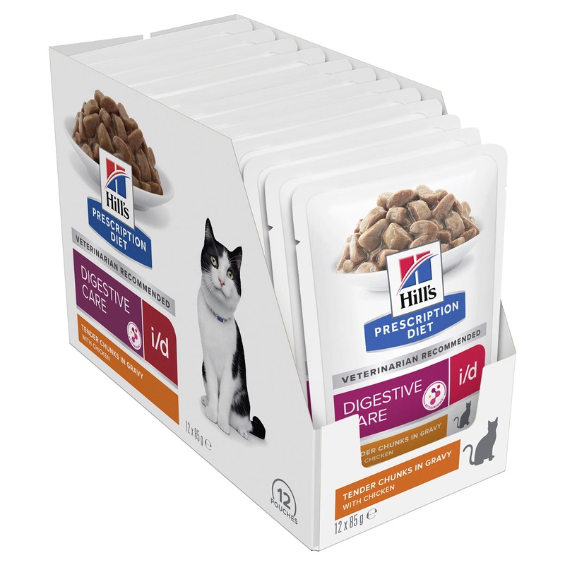 Hill’s Prescription Diet i/d Digestive Cat Food Pouches 85g x 12
