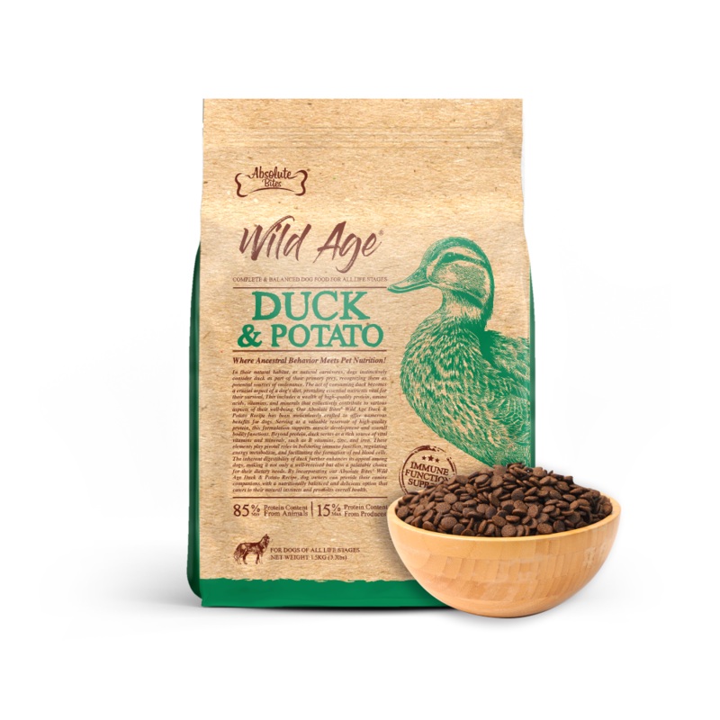 Absolute Bites Wild Age Dog Duck & Potato Complete & Balanced For All Life Stages 3.3lbs