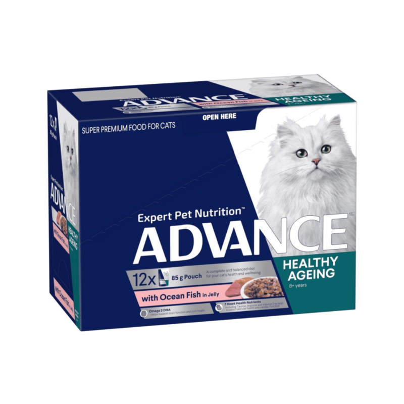 Advance Mature Cat 8+ Ocean Fish in Jelly Wet Food 85g Pouches