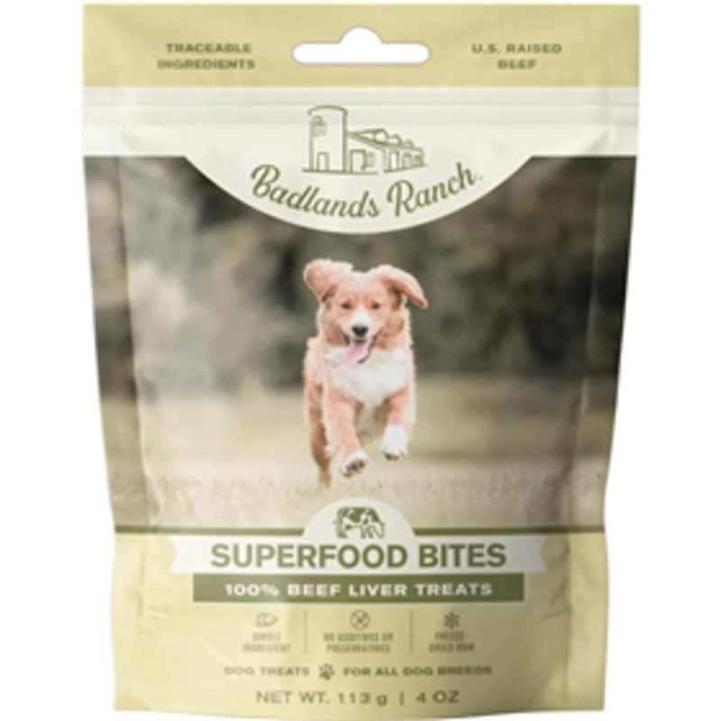 Badlands Ranch Superfood Bites 100% Beef Liver Treats 4 oz.