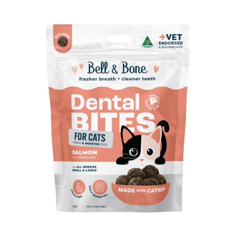 Bell & Bone Cat Dental Bites Salmon with Charcoal 80g