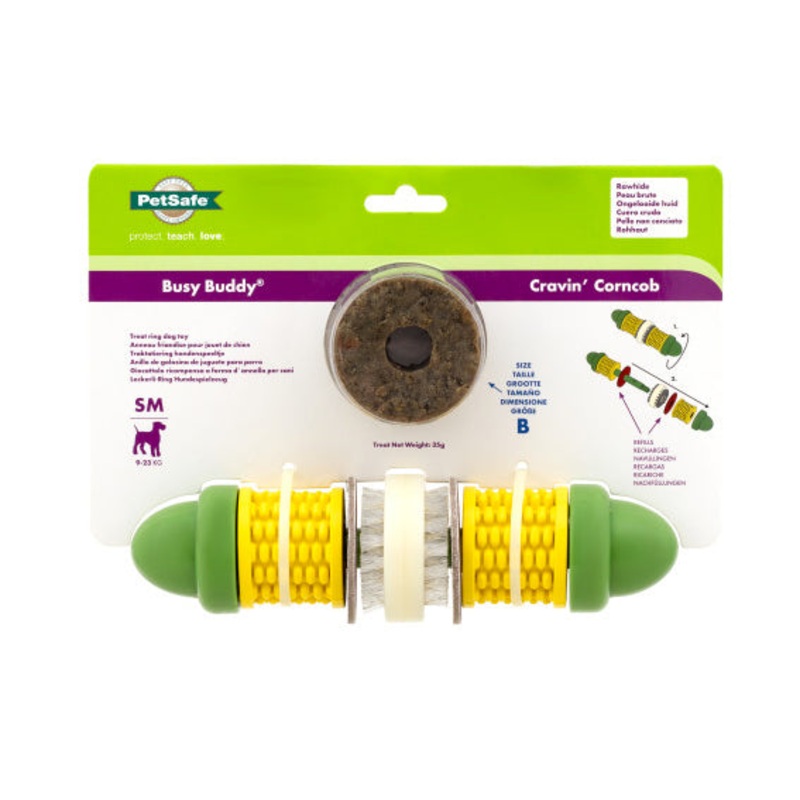 Busy Buddy Cravin’ Corncob Treat Ring Dog Toy