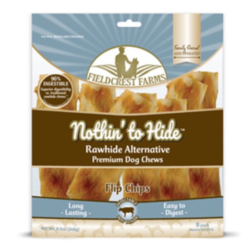 Fieldcrest Farms Nothin’ To Hide Rawhide Alternative Flip Chips Beef 8pk