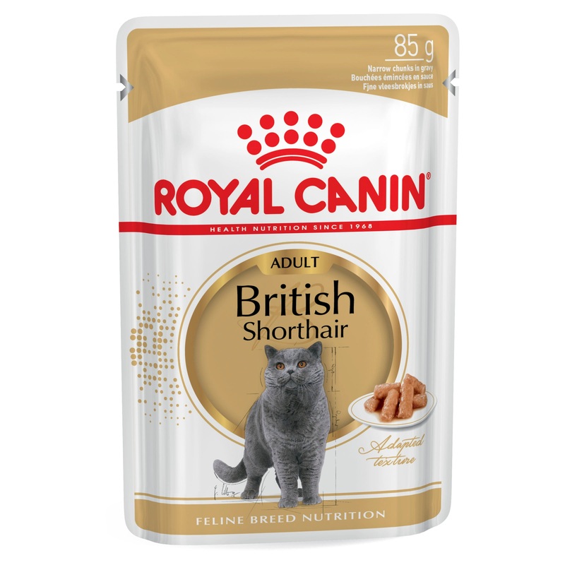 Royal Canin British Shorthair Adult Wet Cat Food Pouches 85g x 12