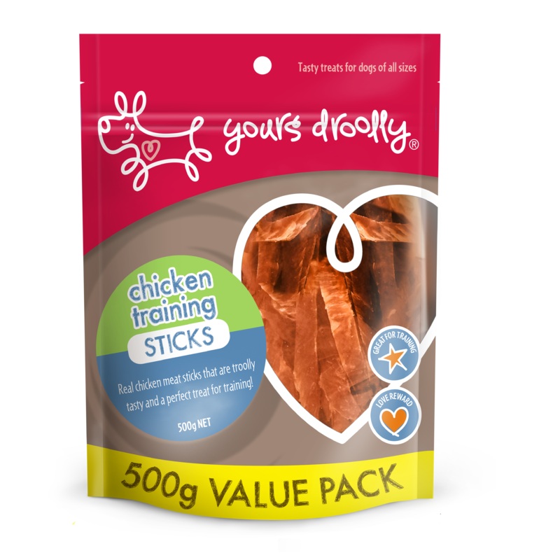 Yours Droolly Chicken Training Sticks Dog Treats 500g