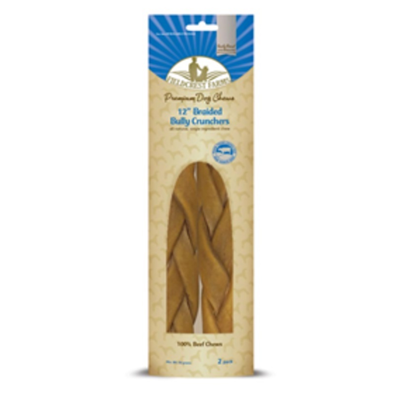 Fieldcrest Farm Premium Dog Chews Bully Crunchers Braided 2pk