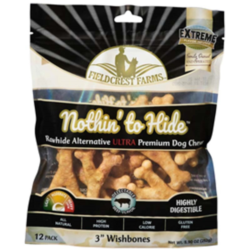 Fieldcrest Farms Nothin’ to Hide Ultra 3 Wishbones Beef Flavored 12 pack
