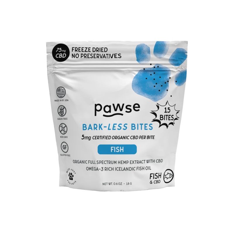 Pawse Bark-Less Bites Fish (5 MG CBD Per Bite) – For All Pets