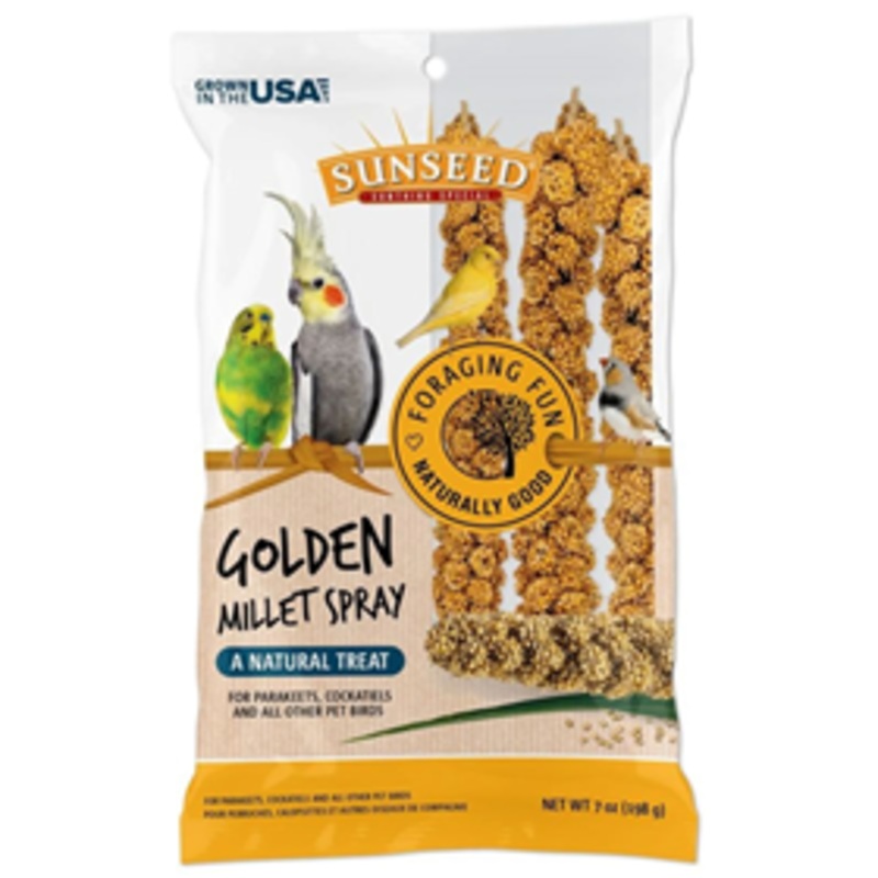 Sunseed Golden Millet Spray Natural Treat for Birds 7 oz.