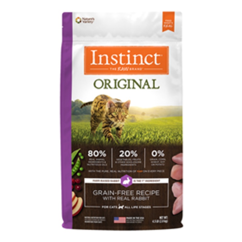 Nature’s Variety Original Grain-Free Recipe with Real Rabbit Dry Cat Food 4.5 Lb. Bag