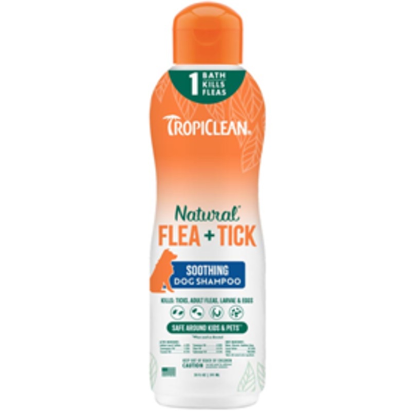 TropiClean Natural Flea + Tick Soothing Dog Shampoo 20 oz