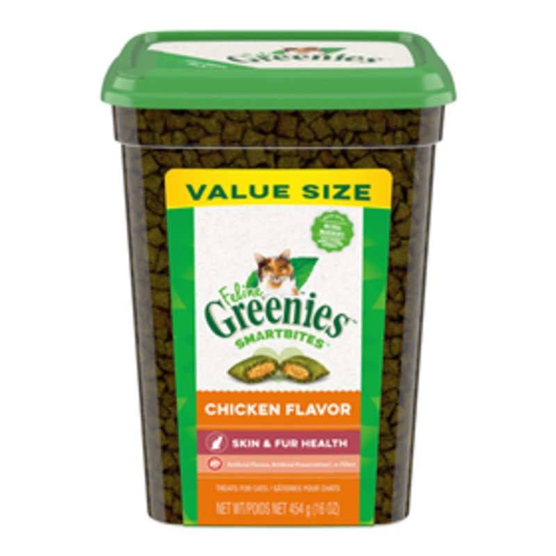 Feline Greenies SMARTBITES Skin & Fur Chicken 16 oz.