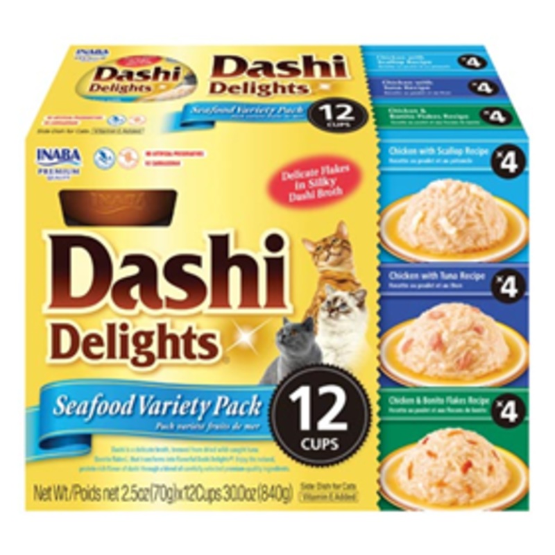 Inaba Dashi Delight Seafood Flavored Variety Pack Cat Food 30oz 12pk