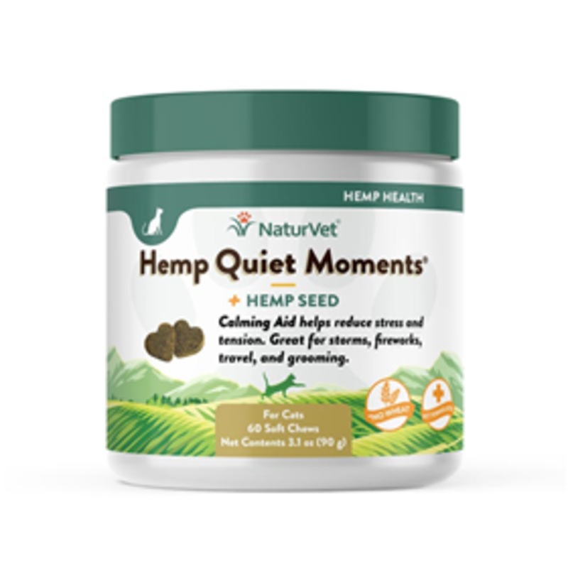 NaturVet Hemp quiet Moments Soft Chews for Cats 60 ct