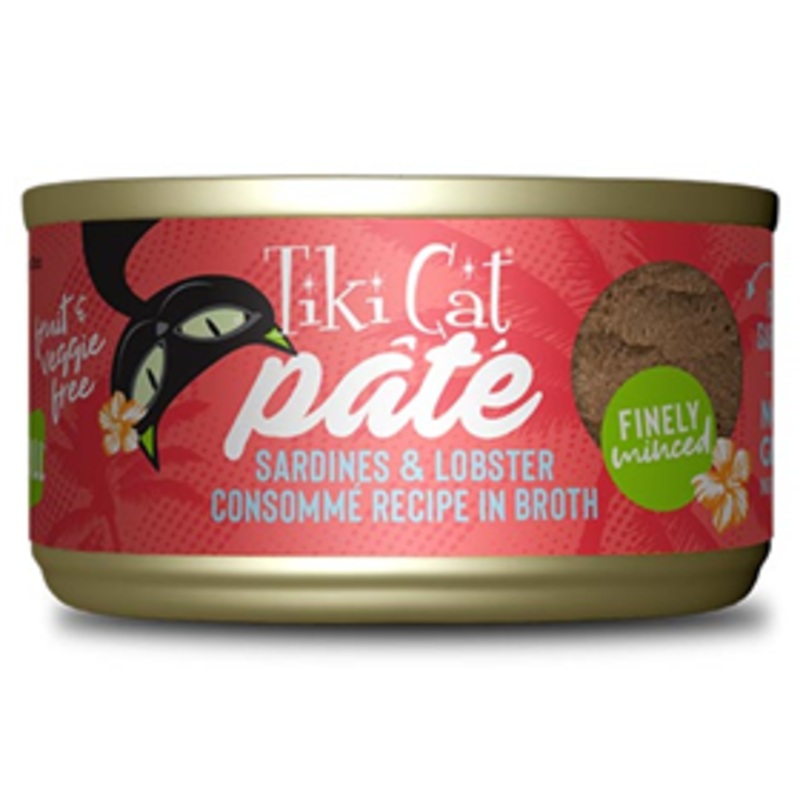 Tiki Cat Pate Sardines & Lobster Consomme Recipe in Broth 2.8 oz.
