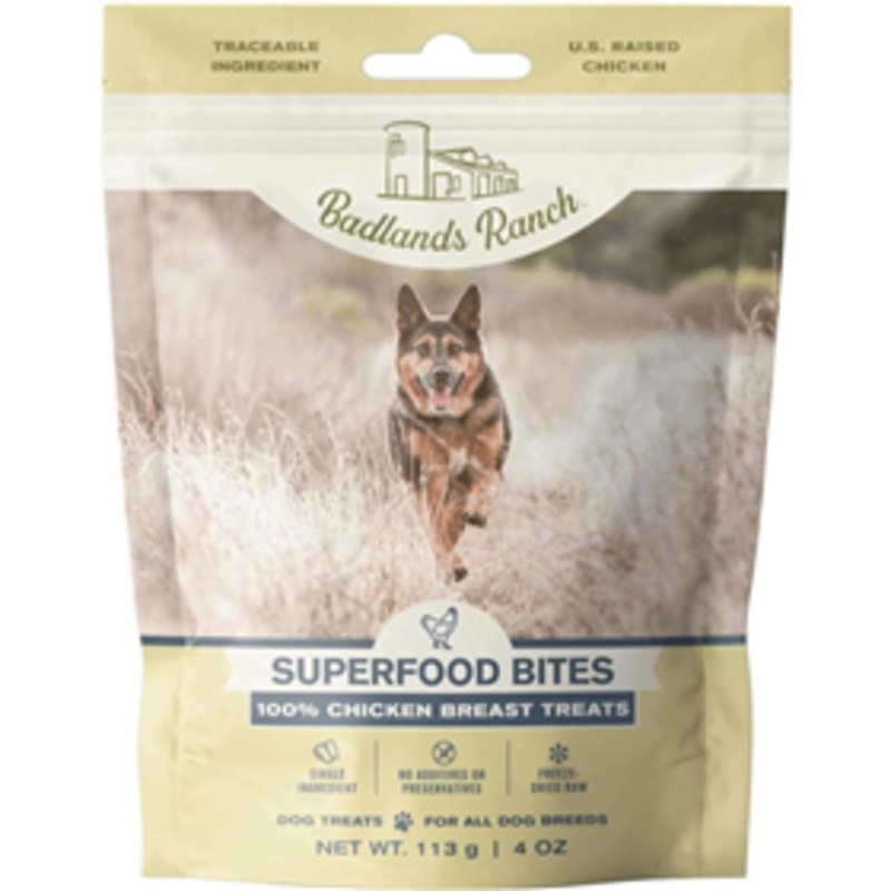 Badlands Ranch Superfood Bites 100% Chicken Breast Treats 4 oz.