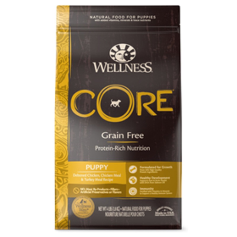 Wellness CORE Grain Free Deboned Chicken, Chicken Meal, Turkey Meal Recipe Puppy Food 4lb Bag