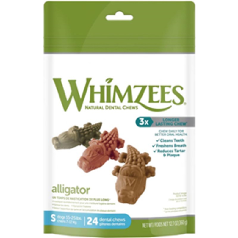 Whimzees Alligator Dental Dog Treats Small 24 ct