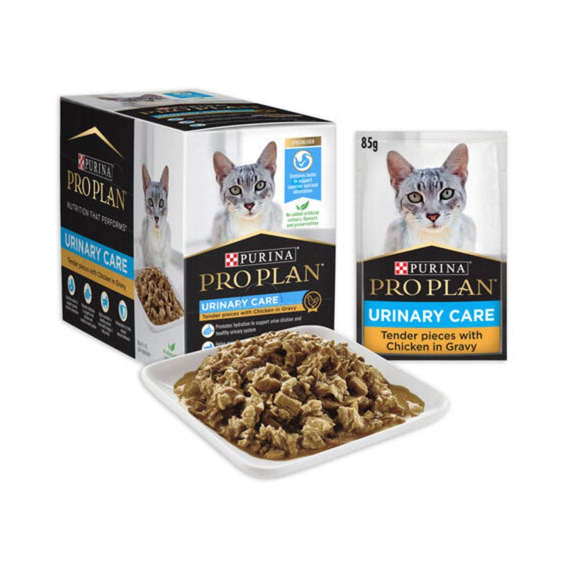 PRO PLAN Adult Urinary Care Chicken in Gravy Wet Cat Food Pouches 85g x 12