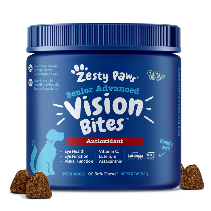 Zesty Paws Dog Senior Advanced Vision Bites Antioxidant Chicken 90soft chews