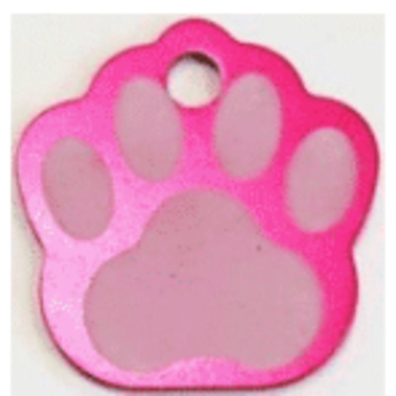 I.D Tag Paw Large Raspberry 2.9x3cm