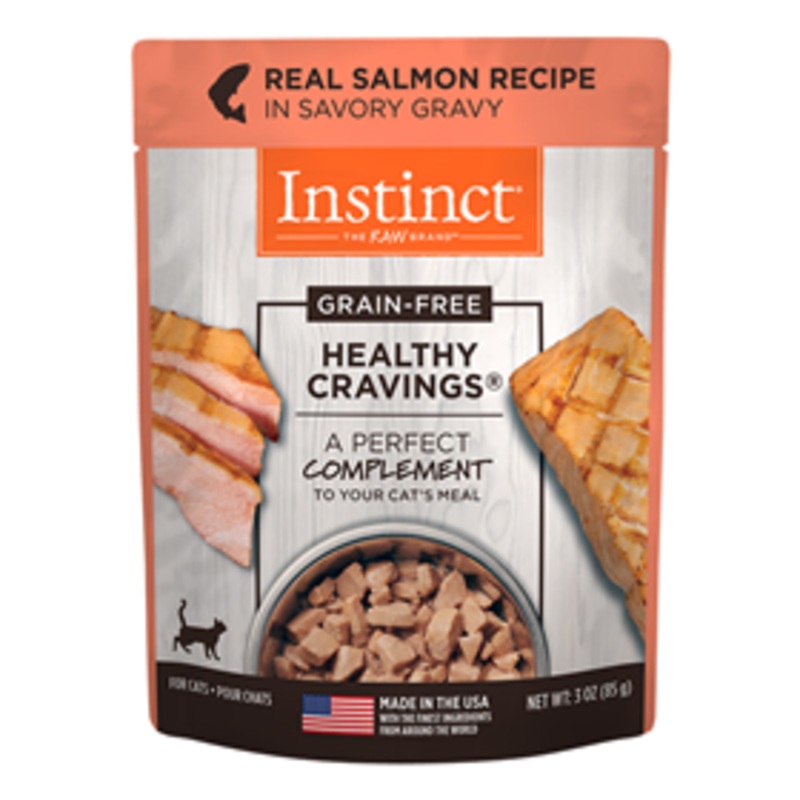 Nature’s Variety Healthy Cravings Grain-Free Real Salmon Recipe Wet Cat Food Topper 3 oz pouch