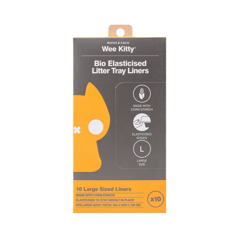 Rufus & Coco Wee Kitty Bio Elasticised Litter Tray Liners Large 10 Pack