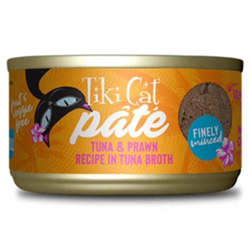 Tiki Cat Pate Tuna & Prawn Recipe in Tuna Broth 2.8 oz.