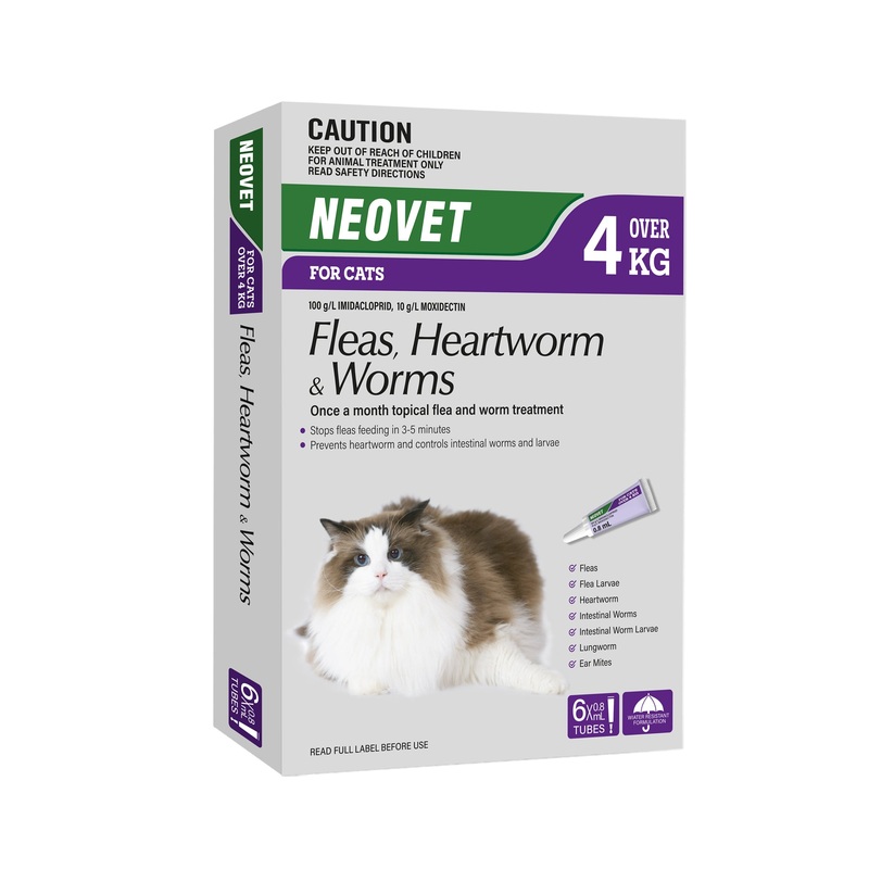 Neovet for Cats (Fleas, Heartworm & Worms) over 4kg