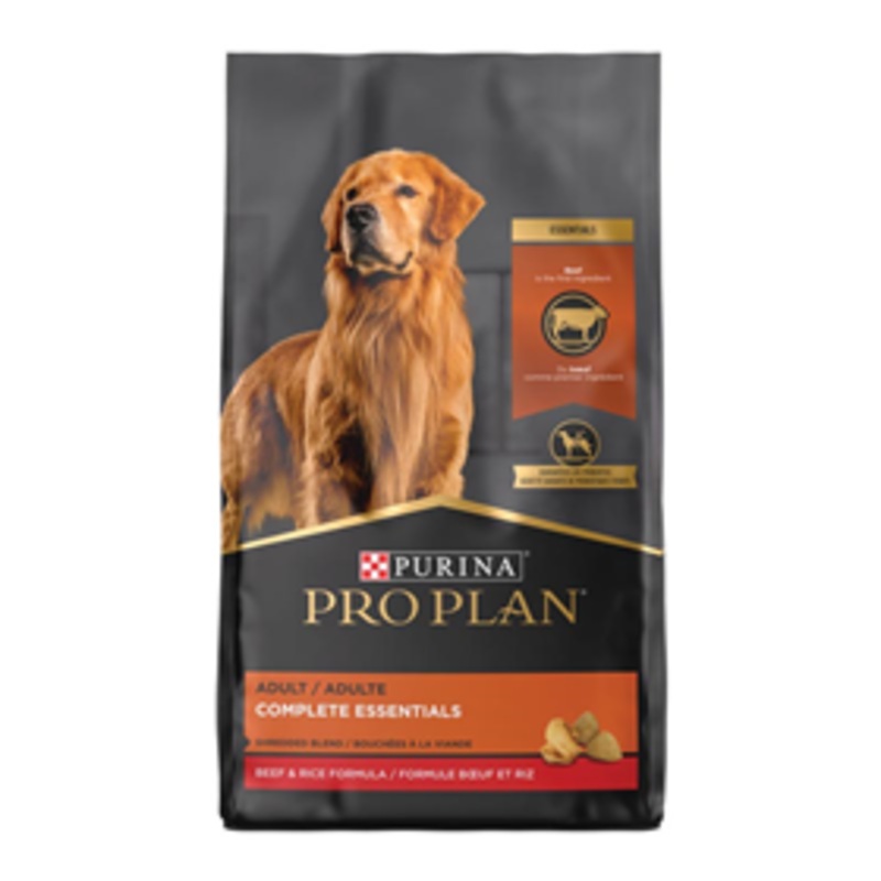 Purina Pro Plan Adult Complete Essentials Shredded Blend Beef & Rice Dry Dog Food 15 lbs.