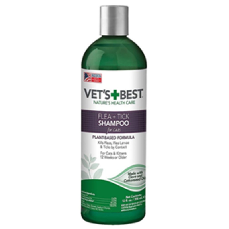 Vets + Best Flea + Tick Shampoo for Cats 12 oz