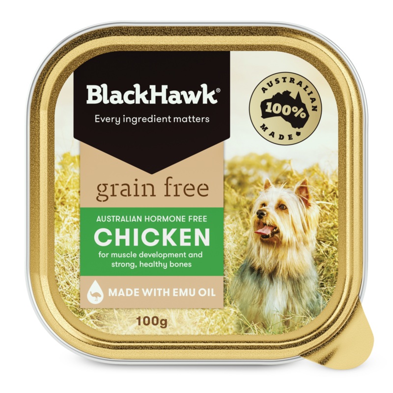 Black Hawk Grain Free Adult Chicken Wet Dog Food 100g x 9