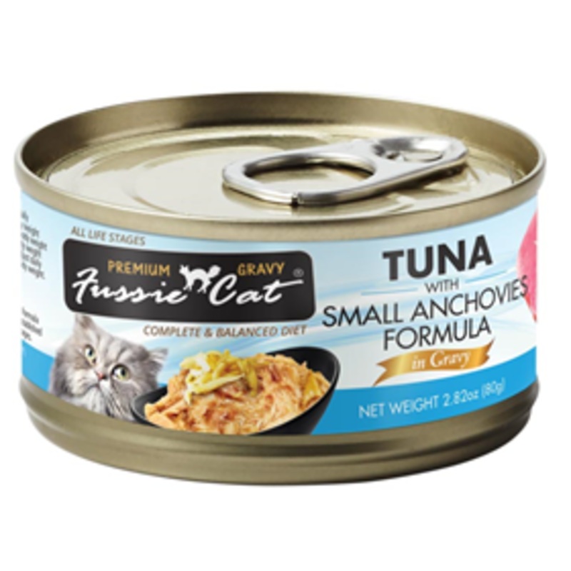 Fussie Cat Tuna with Small Anchovies Formula in Gravy 2.82 oz.