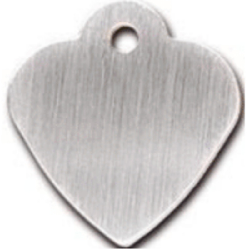 I.D Tag Small Heart Brushed Chrome 2.5×2.7cm