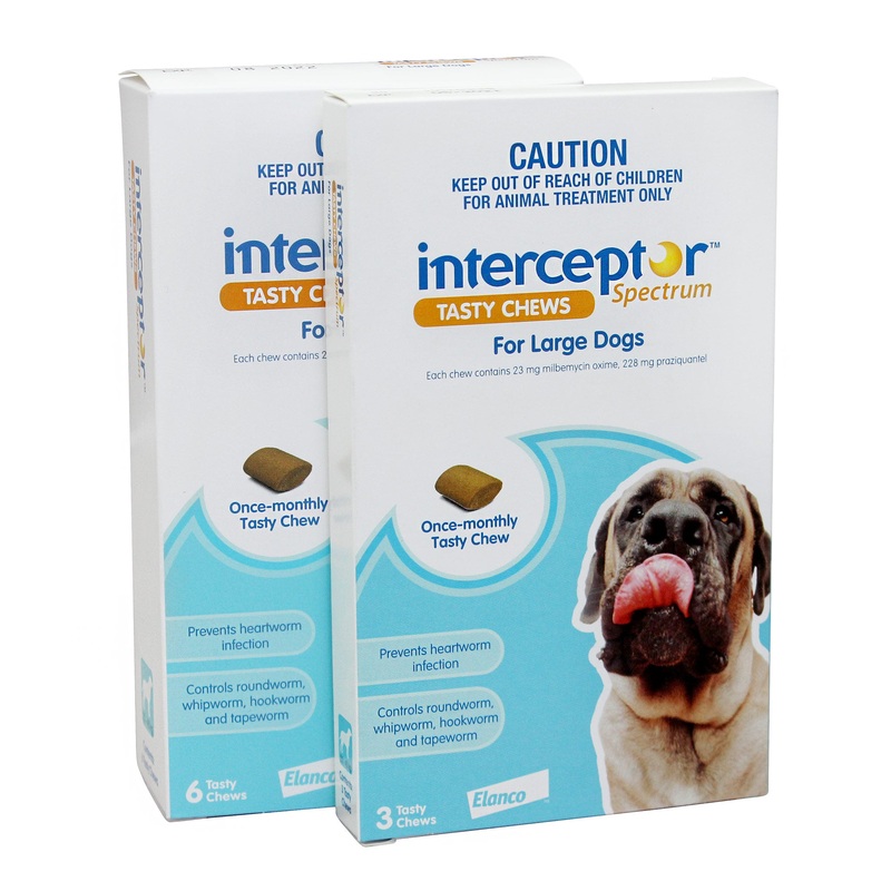 INTERCEPTOR  Spectrum Chews Blue. Large Dogs 22-45kg