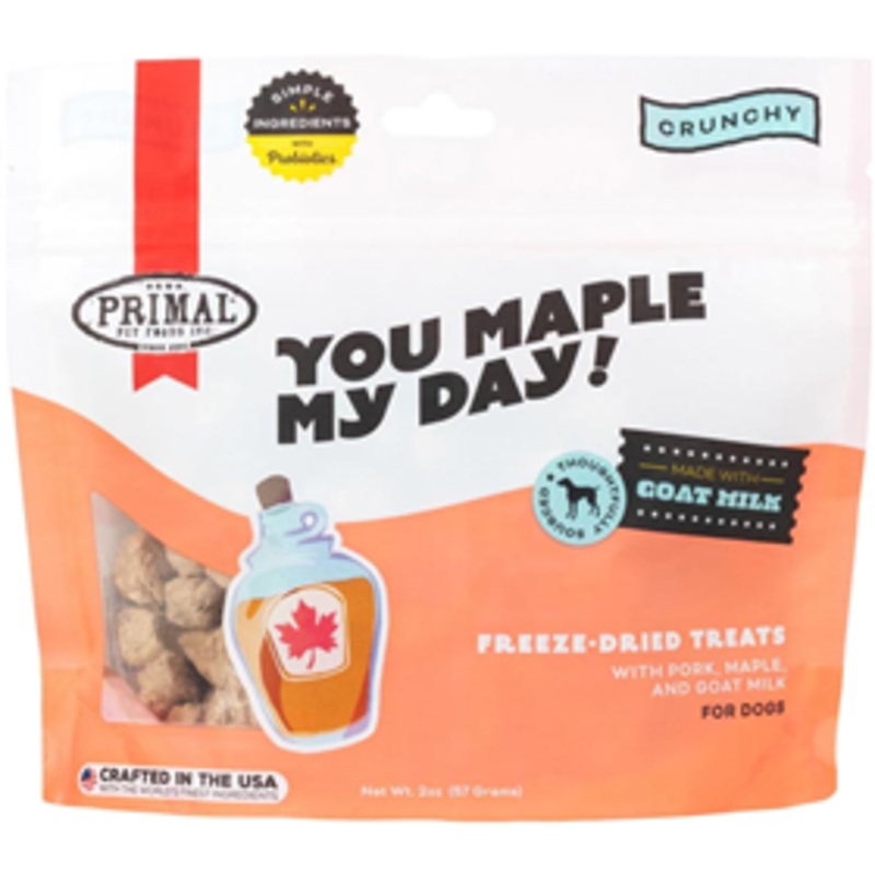 Primal You Maple My Day Freeze-Dried Treats w/ Pork, Maple and Goat Milk 2 oz.