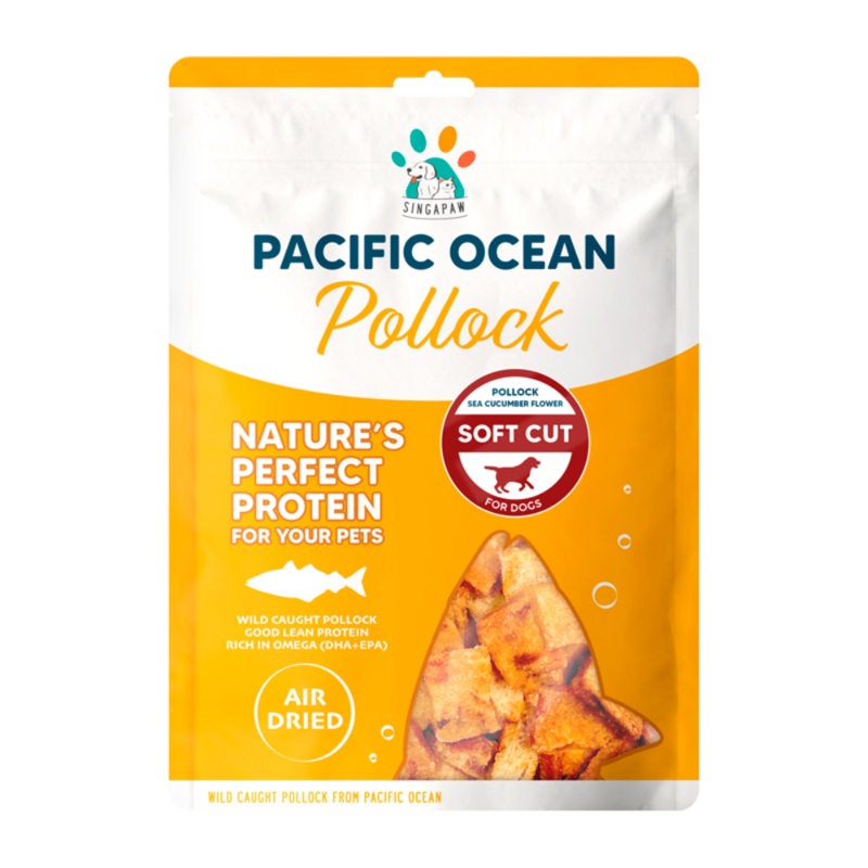 Singapaw Dog Pacific Ocean Air Dried Pollock With Sea Cucumber Flower Soft Cut