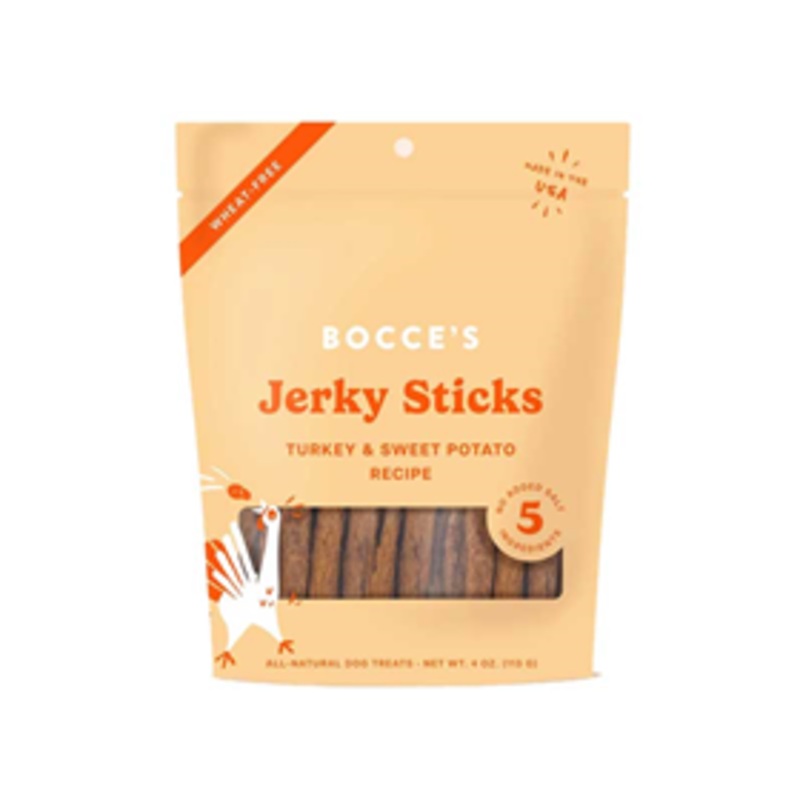 Bocce’s Bakery Turkey & Sweet Potato Jerky 4oz