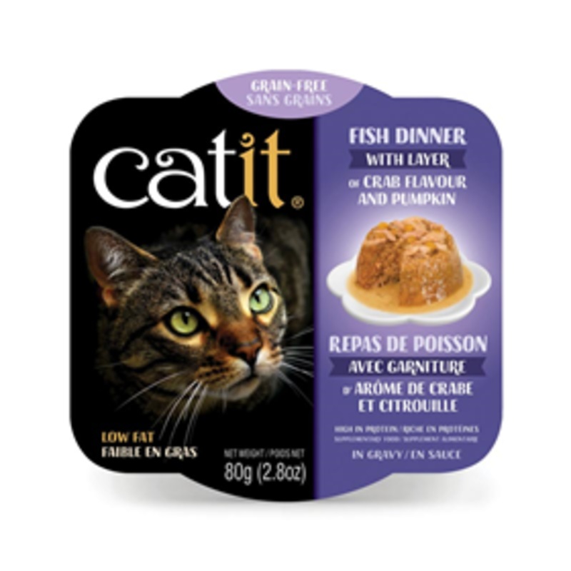 Catit Fish Dinner with Layer of Crab Flavor & Pumpkin 2.8 oz.