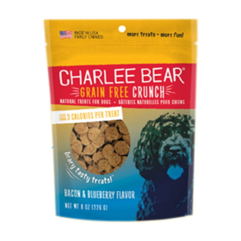 Charlee Bear Bear Crunch All Natural Grain Free Treat Bacon & Blueberry 8 oz.