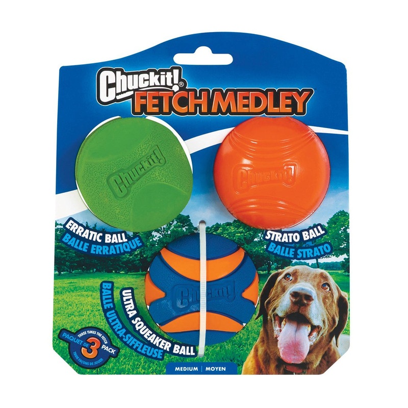 Chuckit! Fetch Medley Ball Set Medium Gen 2 – 3 Pack