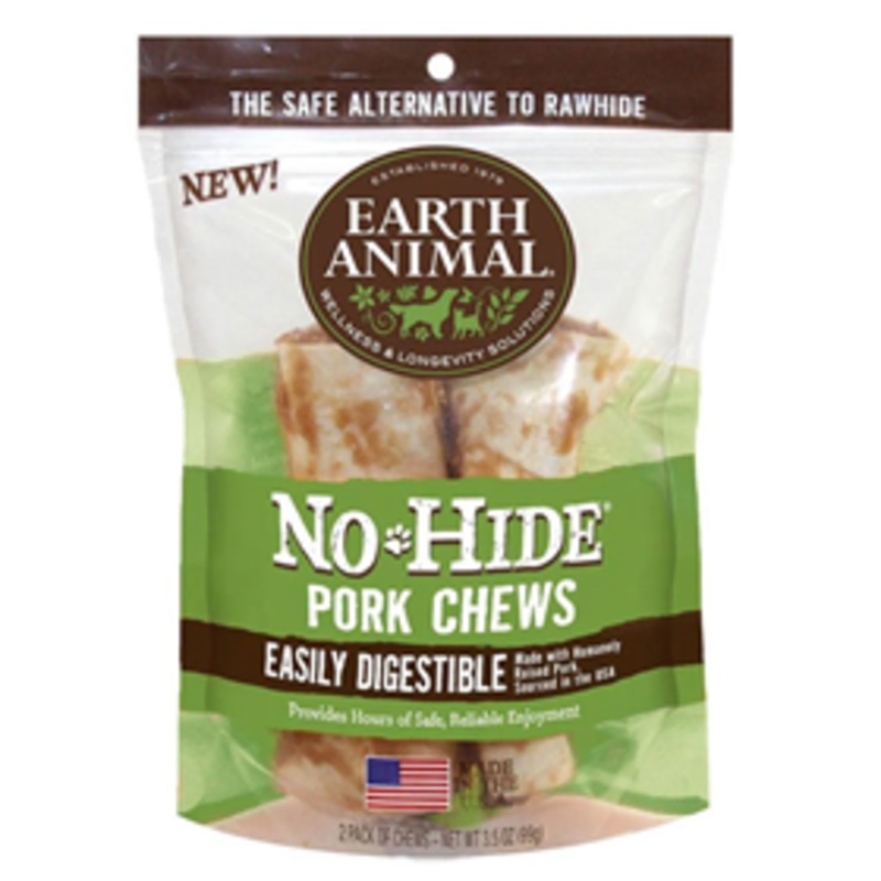 Earth Animal No-Hide 4 Pork Recipe Dog Chews 2pk