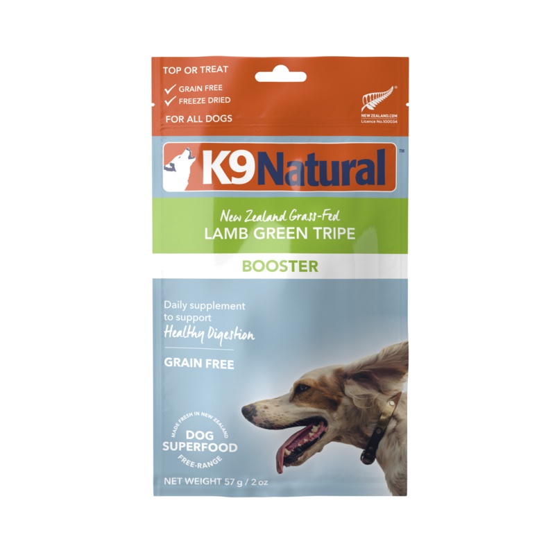 K9 Natural Grain Free Freeze Dried Dog Food Supplement Booster Lamb Green Tripe
