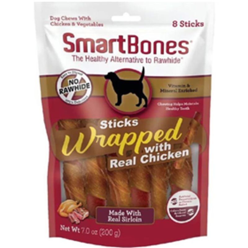 SmartBones Sticks Wrapped with Real Chicken Dog Treats 8 Sticks