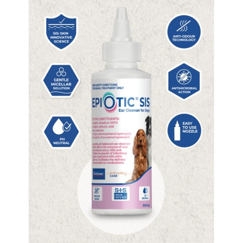 Virbac Epi-Otic Ear Cleanser for Dogs 120ml