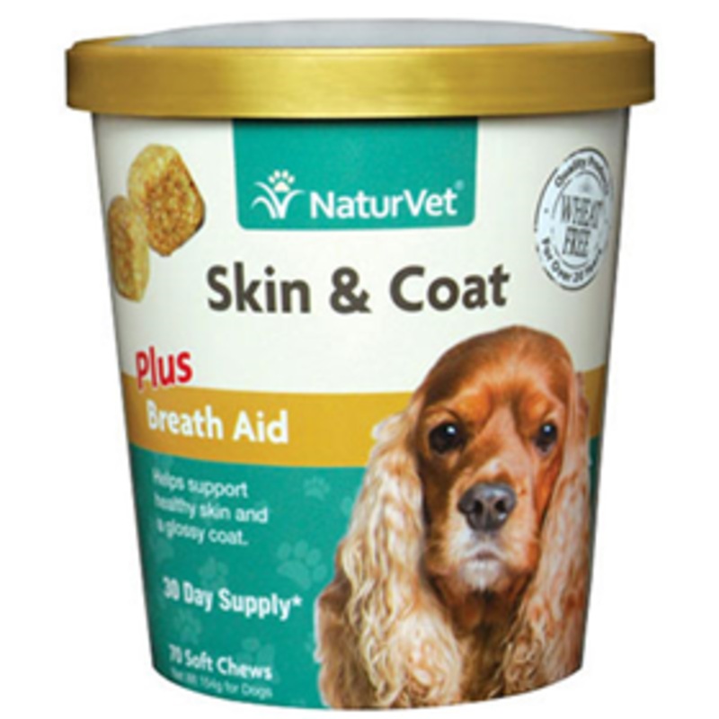 NaturVet Skin & Coat Soft Chews 70 ct