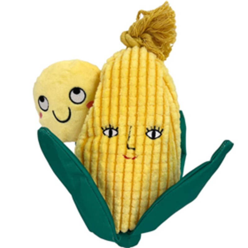 Shoreway Corn & Kernel Dog Toy Set
